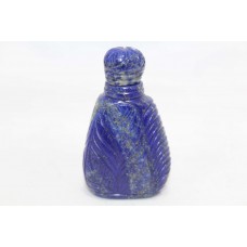 Handmade Snuff Perfume Bottle Natural Blue Lapis Lazuli Stone Hand Engrave LP20